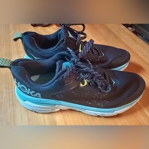 Hoka One One Black and Yellow Athletic Shoes